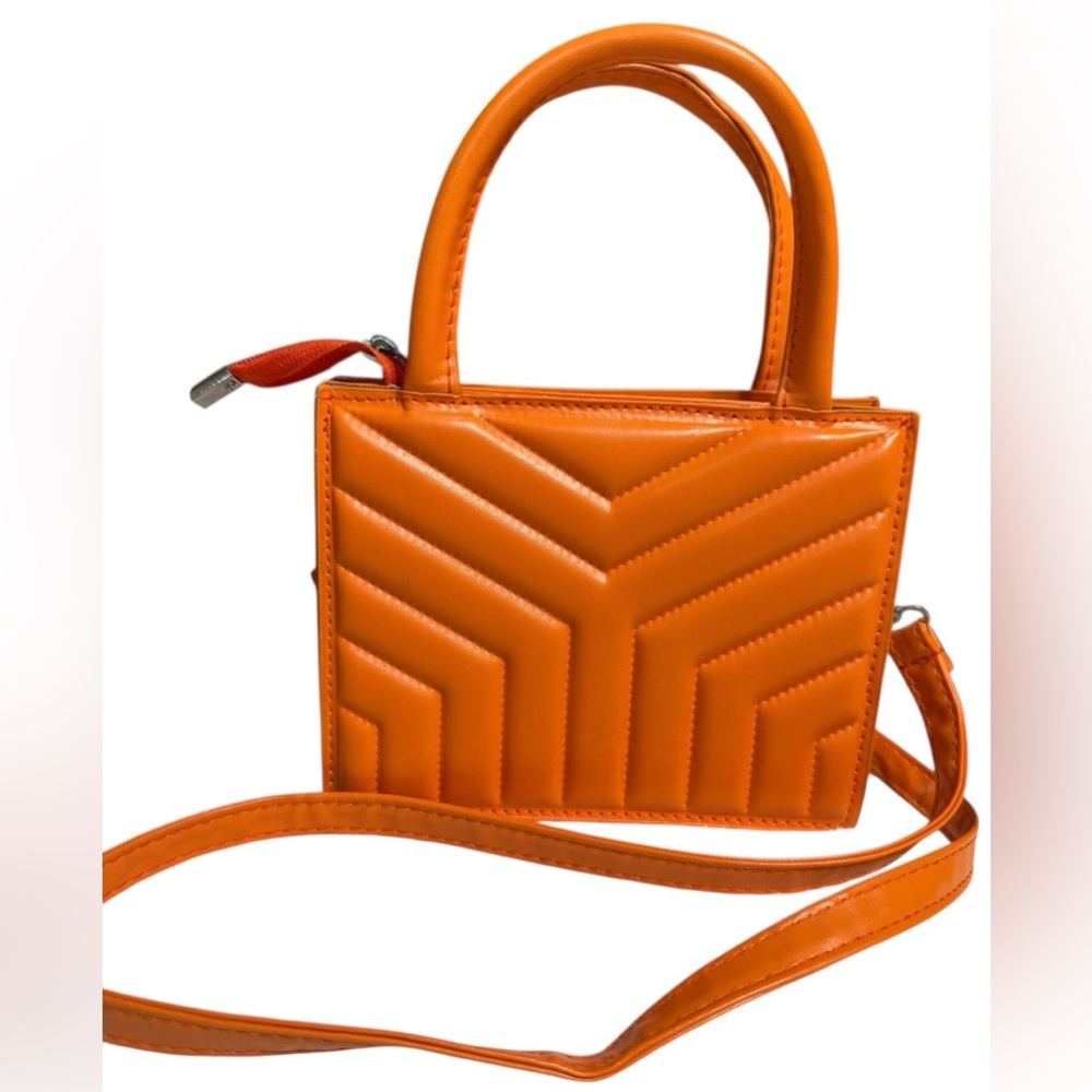 Orange Quilted Crossbody Tote - Women - Picture 6 of 6